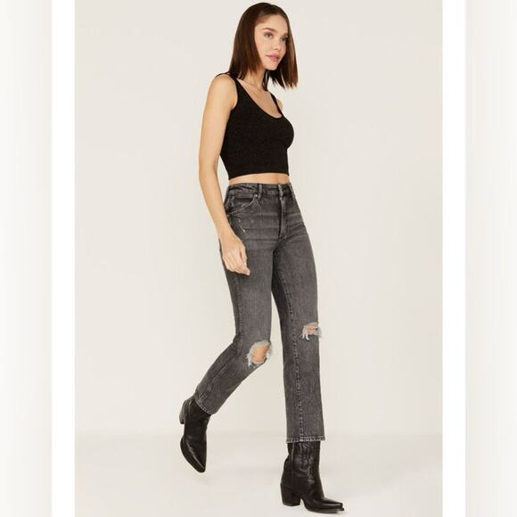 Wrangler High Rise Distressed Wild West Straight Size 31 - Picture 1 of 15